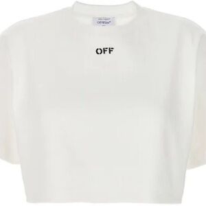 Off-White Cropped Logo Tee